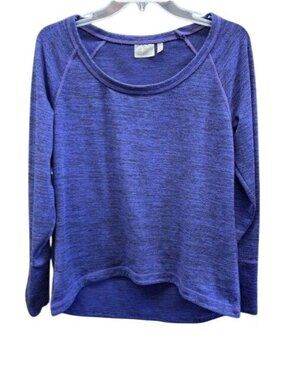 Athleta Heathered Long Sleeve Pullover Top In Purple Womens Size M